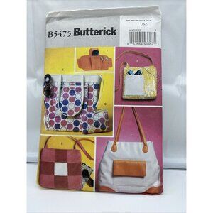 Butterick Sewing Pattern B5475 Six Styles Totes Bags Wrist Wallet Purse Handbag